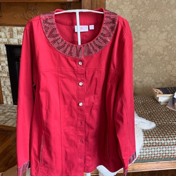 Quacker factory‎ Woman plus size denim like jacket. Worn a few times - Picture 1 of 8